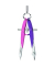 Geozirkel Mars Comfort 556 max. Ø d. Kreises 225mm, pink/violett