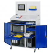 RAU Computerschrank 1100x520x1895mm mobil l.gre.bl
