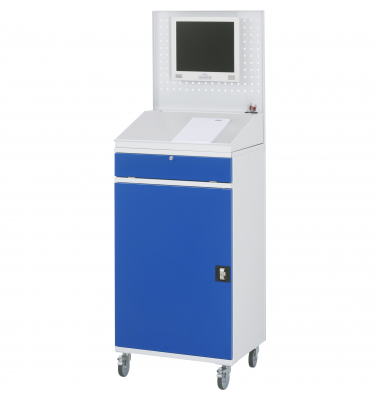 RAU Computerschrank 650x520x1895mm mobil l.gre.bl