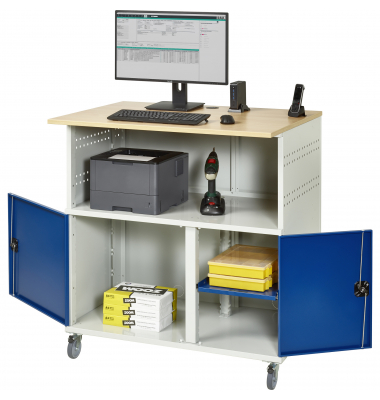 RAU Computertisch 1100x790x1180mm mobil l.gre.bl