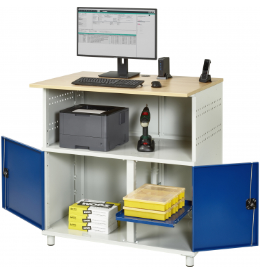 RAU Computertisch 1100x790x1130mm stationär l.gre.bl