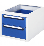 RAU Unterbaucontainer 480x600x395mm 2xSchublade l.gre.bl