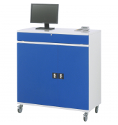RAU Computerschrank 1100x520x1185mm mobil l.gre.bl