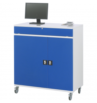 RAU Computerschrank 1100x520x1185mm mobil l.gre.bl