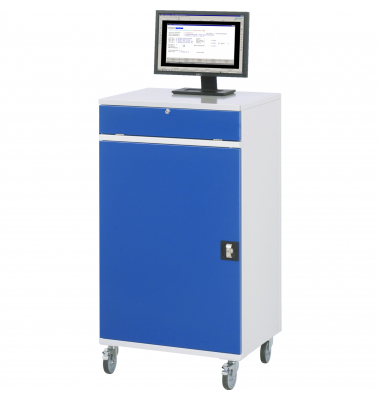 RAU Computerschrank 650x520x1185mm mobil l.gre.bl