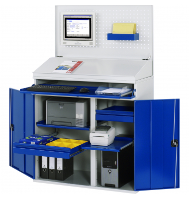 RAU Computerschrank 1100x520x1770mm stationär l.gre.bl