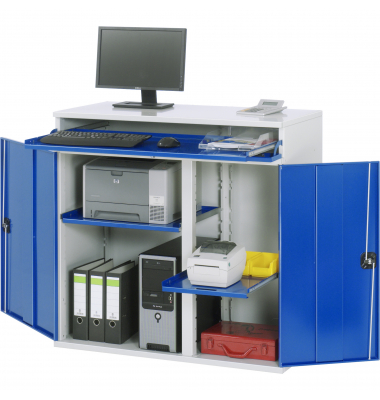 RAU Computerschrank 1100x520x1060mm stationär l.gre.bl RAU Computerschrank 1100x520x1060mm stationär l.gre.bl