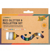 Bio Glitter & Pailletten-Set Glitzer farbsortiert