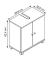Waschbeckenunterschrank Balto 157426 platingrau 59,8 x 32,6 x 62,4 cm
