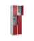 Schließfachschrank Classic Plus lichtgrau, rubinrot 080000-203 S10001, 9 Schließfächer 60,0 x 50,0 x 185,0 cm