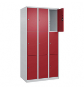 Schließfachschrank Classic Plus lichtgrau, rubinrot 080000-303 S10001, 6 Schließfächer 90,0 x 50,0 x 185,0 cm