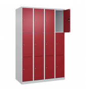 Schließfachschrank Classic Plus lichtgrau, rubinrot 080000-403 S10001, 12 Schließfächer 120,0 x 50,0 x 185,0 cm