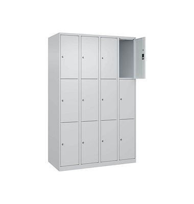 Schließfachschrank Classic Plus lichtgrau 080000-403 S10008, 12 Schließfächer 120,0 x 50,0 x 185,0 cm