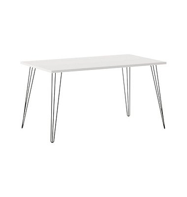 Schreibtisch Fynn, 74cm (H), 120x80cm (BxT), rechteckig, weiß / schwarz