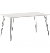 Schreibtisch Fynn, 74cm (H), 140x80cm (BxT), rechteckig, weiß / schwarz