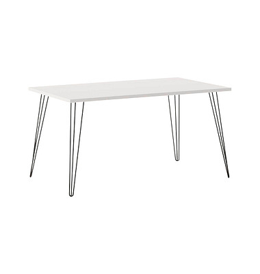 Schreibtisch Fynn, 74cm (H), 140x80cm (BxT), rechteckig, weiß / schwarz
