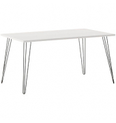 Schreibtisch Fynn, 74cm (H), 160x80cm (BxT), rechteckig, weiß / schwarz