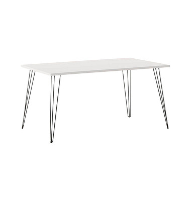 Schreibtisch Fynn, 74cm (H), 160x80cm (BxT), rechteckig, weiß / schwarz