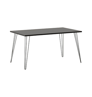 Schreibtisch Fynn, 74cm (H), 140x80cm (BxT), rechteckig, basaltgrau / schwarz