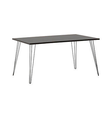 Schreibtisch Fynn, 74cm (H), 160x80cm (BxT), rechteckig, basaltgrau / schwarz