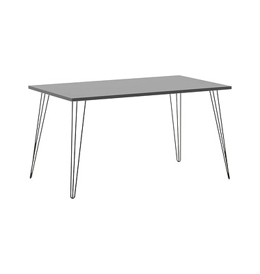 Schreibtisch Fynn, 74cm (H), 120x80cm (BxT), rechteckig, platingrau / schwarz