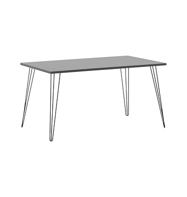 Schreibtisch Fynn, 74cm (H), 140x80cm (BxT), rechteckig, platingrau / schwarz