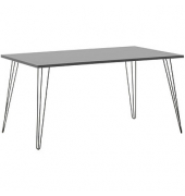 Schreibtisch Fynn, 74cm (H), 160x80cm (BxT), rechteckig, platingrau / schwarz