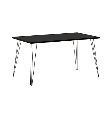 Schreibtisch Fynn, 74cm (H), 120x80cm (BxT), rechteckig, schwarz / schwarz