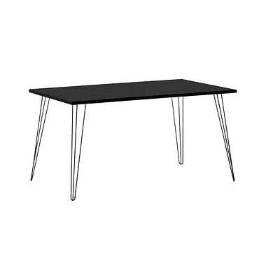 Schreibtisch Fynn, 74cm (H), 140x80cm (BxT), rechteckig, schwarz / schwarz
