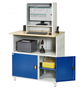 RAU Computertisch 1100x790x1840mm Monitorgehäuse stationär l.gre.bl