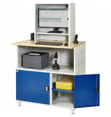 RAU Computertisch 1100x790x1840mm Monitorgehäuse stationär l.gre.bl RAU Computertisch 1100x790x1840mm Monitorgehäuse stationär l.gre.bl