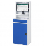 RAU Computerschrank 650x520x1770mm Monitorgehäuse stationär l.gre.bl