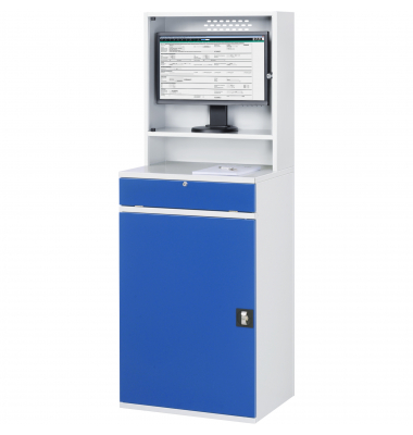 RAU Computerschrank 650x520x1770mm Monitorgehäuse stationär l.gre.bl