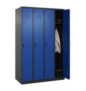 Spind Classic Plus enzianblau, schwarzgrau 080000-40 S10057, 4 Schließfächer 120,0 x 50,0 x 185,0 cm