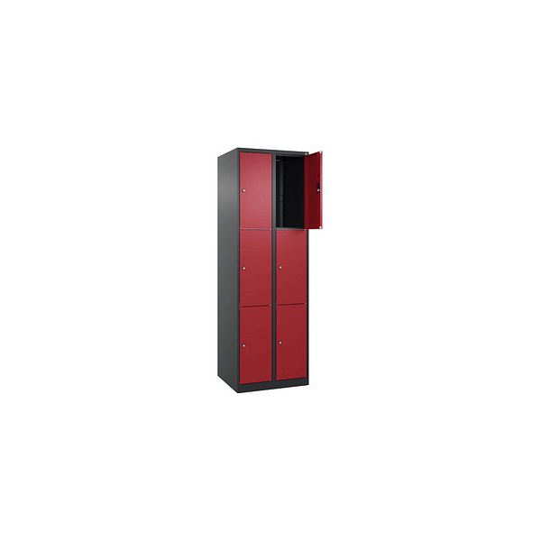 4068427434286 - Schließfachschrank Classic Plus rubinrot schwarzgrau 080000-203 S10034 6 Schließfächer 600 x 500 x 1850 cm 4068427434286 CP 4068427434286 - Schließfachschrank Classic Plus rubinrot schwarzgrau 080000-203 S10034 6 Schließfächer 600 x 500 x 1850 cm 4068427434286 CP