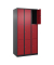 Schließfachschrank Classic Plus rubinrot, schwarzgrau 080000-303 S10032, 9 Schließfächer 90,0 x 50,0 x 185,0 cm
