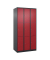 Schließfachschrank Classic Plus rubinrot, schwarzgrau 080000-303 S10032, 9 Schließfächer 90,0 x 50,0 x 185,0 cm