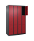 Schließfachschrank Classic Plus rubinrot, schwarzgrau 080000-403 S10034, 12 Schließfächer 120,0 x 50,0 x 185,0 cm
