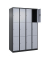 Schließfachschrank Classic Plus schwarzgrau, weißaluminium 080000-403 S10037, 12 Schließfächer 120,0 x 50,0 x 185,0 cm