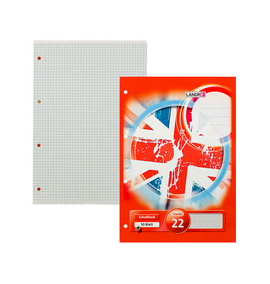 Schulheft 100050450 / Lineatur 22, A4, 70g, rot