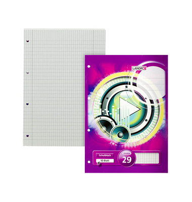 Schulheft 100050456 / Lineatur 29, A4, 70g, lila