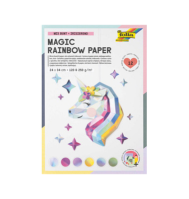 Tonpapier Magic Rainbow Paper farbsortiert 120  250 gqm 12 Blatt