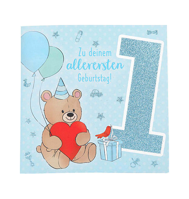 Geburtstagskarten Teddy 0011515-002 17cm x 16,5cm (BxH) Motiv Karton