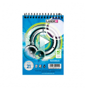 Notizblock 100050192, Musik, liniert / Lineatur 21, A6, 70g, blau, 40 Blatt