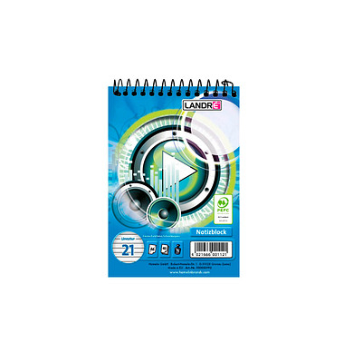 Notizblock 100050192, Musik, liniert / Lineatur 21, A6, 70g, blau, 40 Blatt Notizblock 100050192, Musik, liniert / Lineatur 21, A6, 70g, blau, 40 Blatt