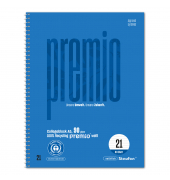 Collegeblock 040834021 Premio, Lineatur 21 / liniert mit Rand innen, A5, 90g, blau, 80 Blatt