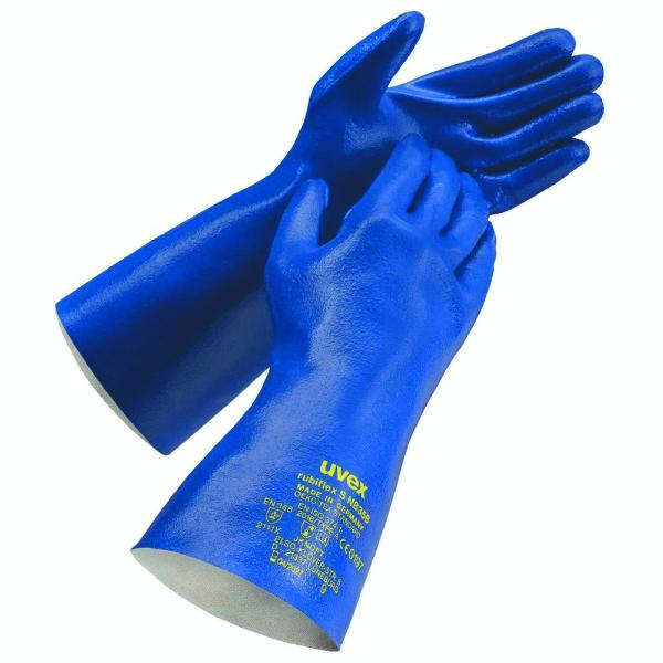 10 Stück uvex Chemikalienschutzhandschuhe rubiflex S NB35B, Nitril-Kautschuk (NBR), blau, Größe 10 / XL 4048612008928 uvex
