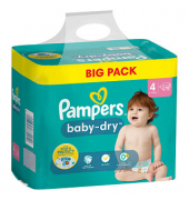 Windeln baby-dry™ BIG PACK  Größe Gr.4 (9-14 kg) für Babys und Kleinkinder (4-18 Monate)