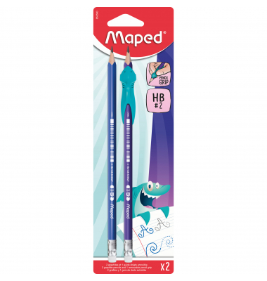 Bleistift-Set KIDY LEARN, 853500, H&auml;rte HB, 2,2mm, blau,lila, mit Radiergummi