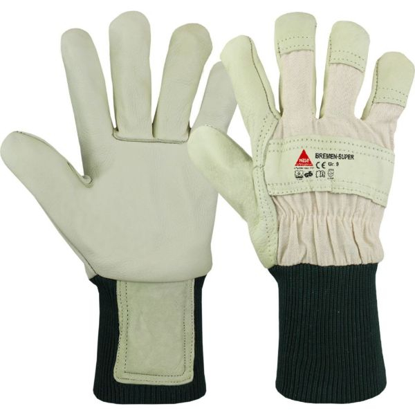 4018949297081 - Arbeitshandschuhe Bremen Super Leder grün dunkelgrün Größe 8   M 4018949297081 12 Stück